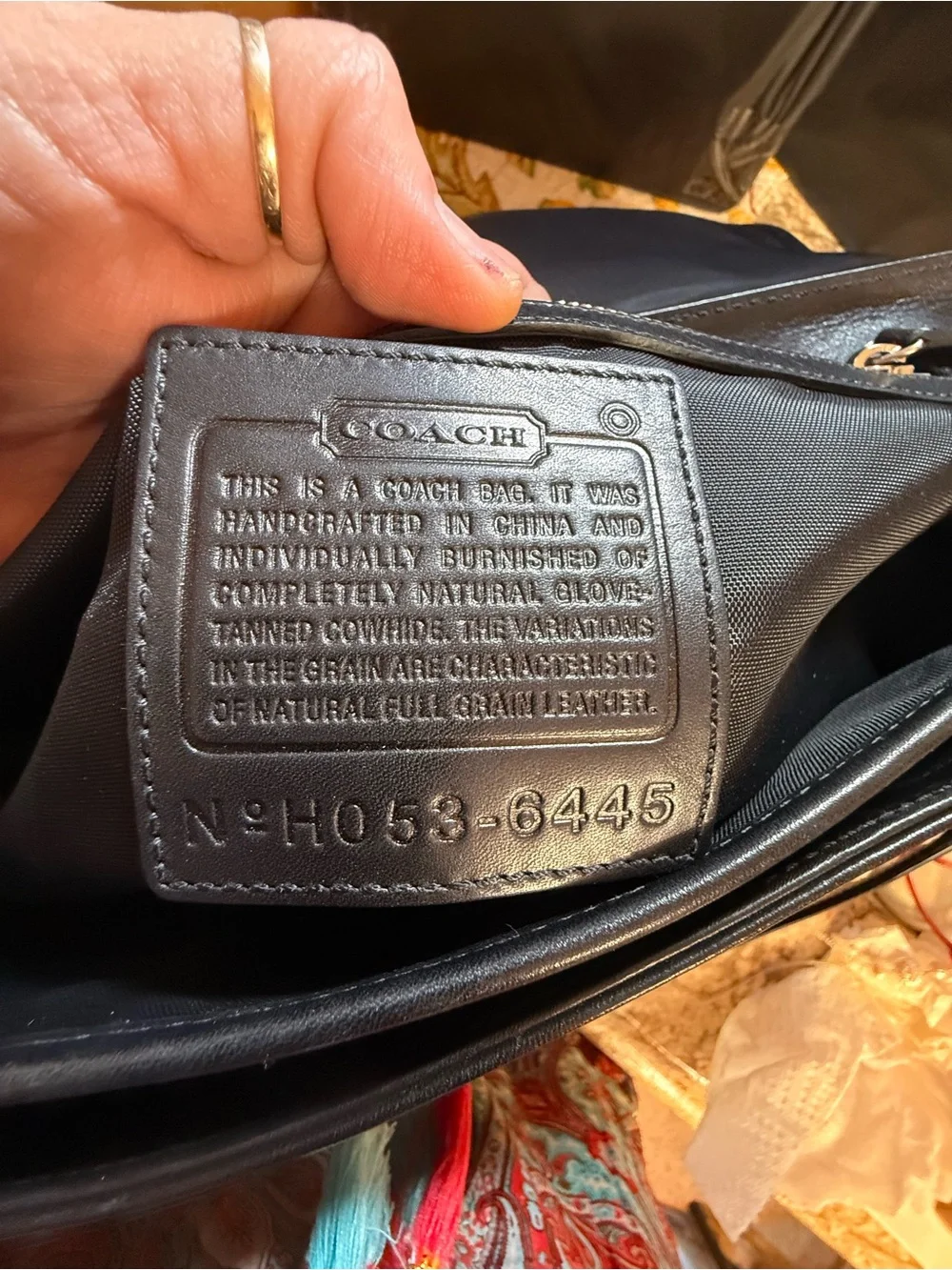 Coach Black Leather Messenger Bag with Buckle Straps